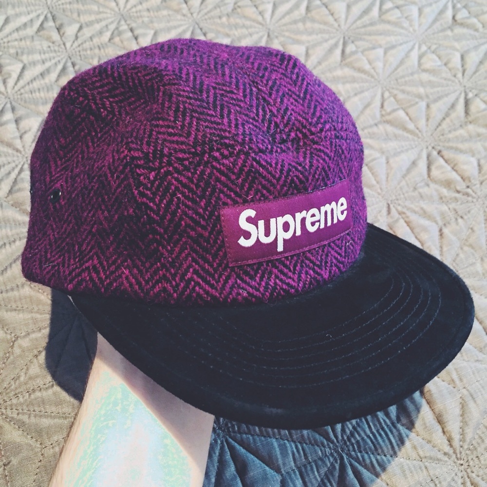 Supreme FW12 Harris Tweed Herringbone Camp Cap